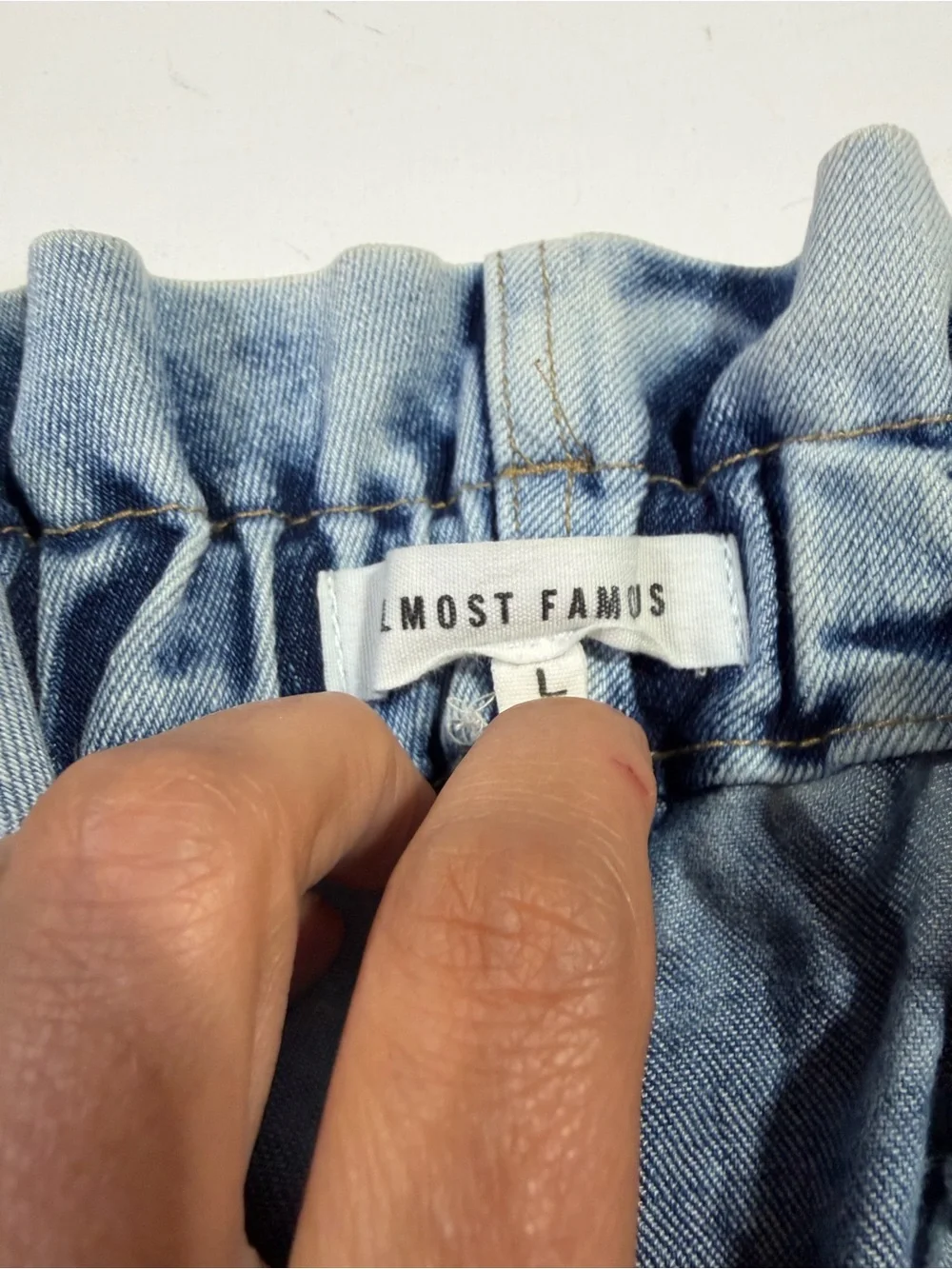 Almost Famous Light Blue Paperbag Waist Denim Shorts